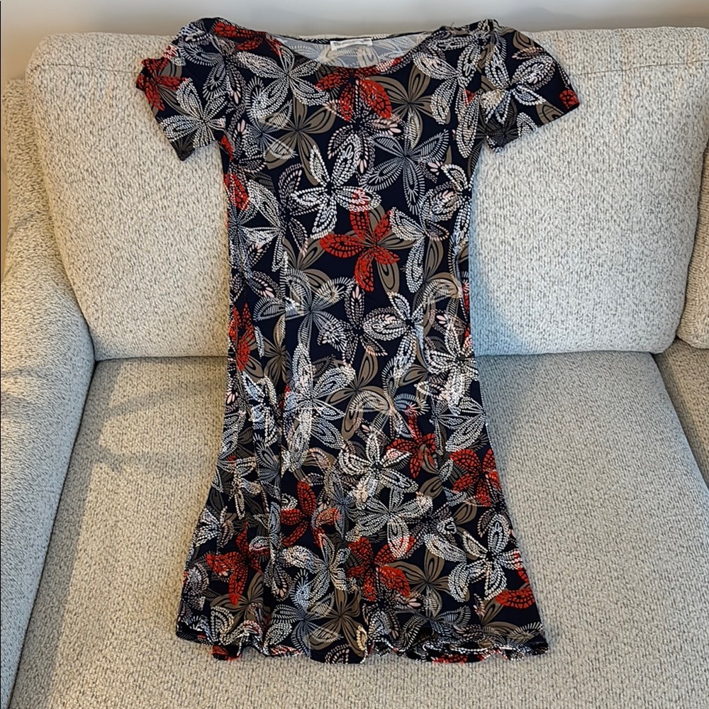 Floral Print Short Sleeve Dress
